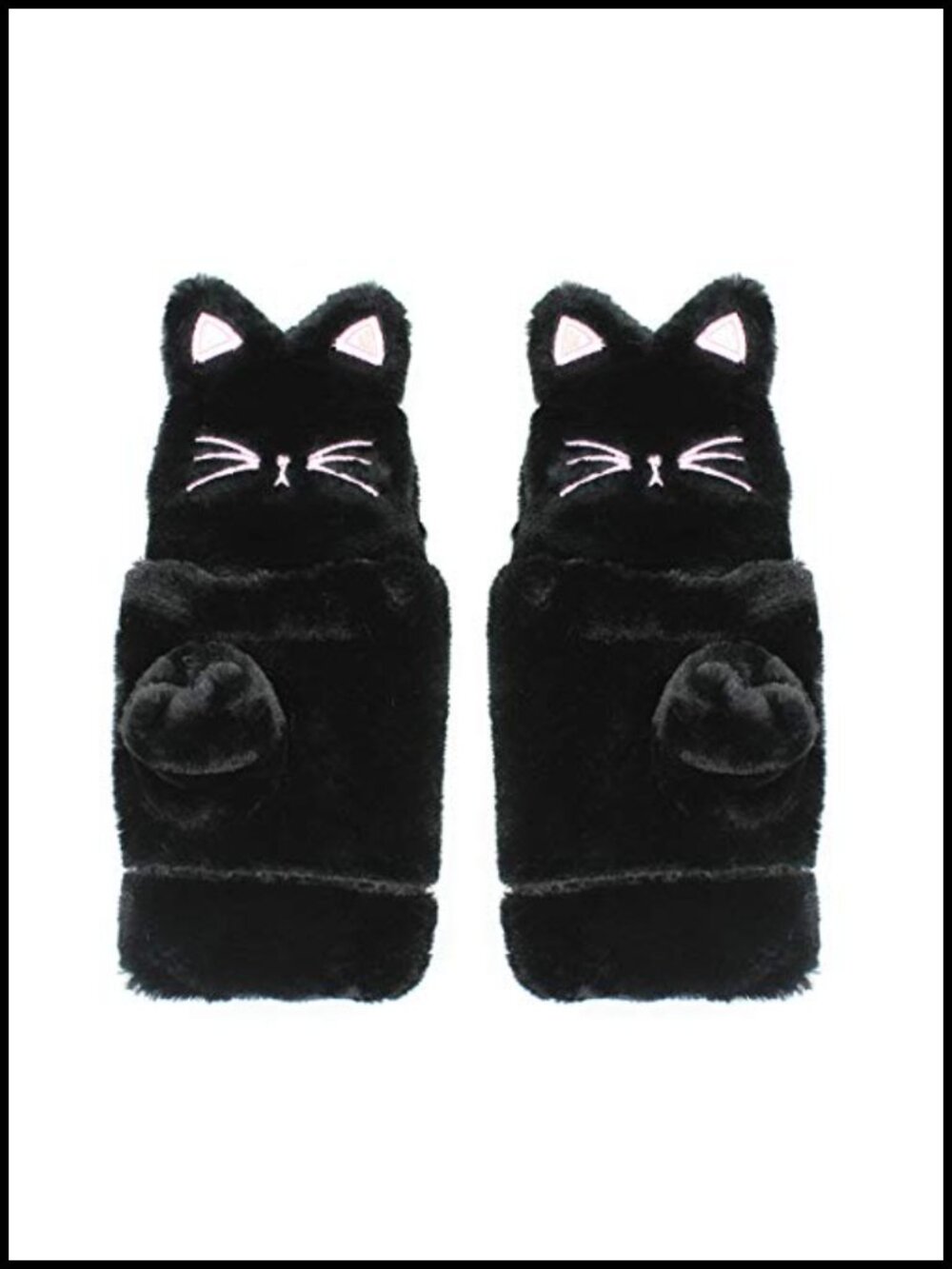 Faux Fur Convertible Flip Top Fingerless Gloves Cat Winter Mittens